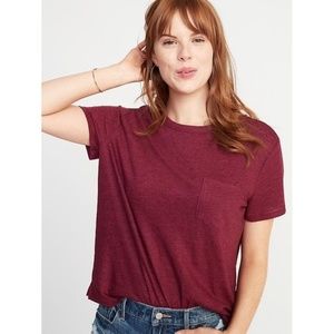NWT Old Navy maroon boyfriend tee
